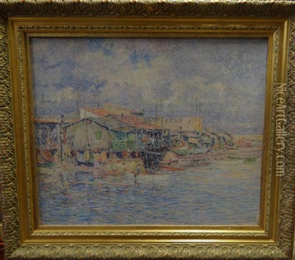 La Pointe Rouge A Marseille Oil Painting - Henri Aurrens