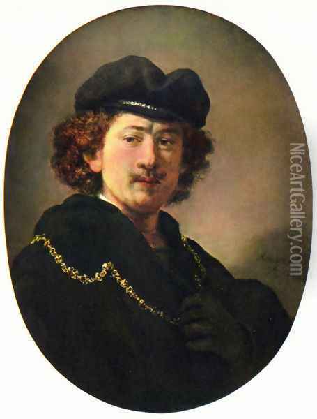 Self-Portrait with a Gold Chain Oil Painting - Rembrandt Van Rijn