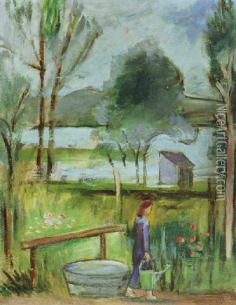 Garten Am See Oil Painting - Helmuth Macke
