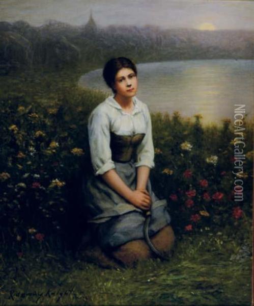 Peasant Girl, Picardy Oil Painting - Daniel Ridgway Knight