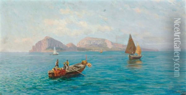 Fischer Vor Capri Oil Painting - Bernardo Hay