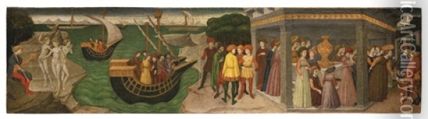 Scenes From The Story Of Paris Oil Painting -  Apollonio di Giovanni di Tommaso