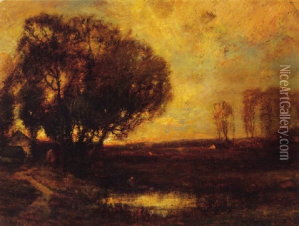 Landscape At Dusk Oil Painting - Charles P. Appel