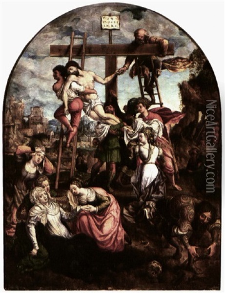 Descent From The Cross Oil Painting - Jan Gossaert
