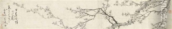 Ink Plum Blossoms Oil Painting -  Gao Xiang