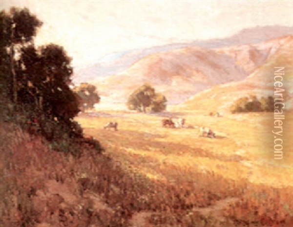 Golden Afternoon, San Geronimo Foothills, Marin County, California (no.b10) Oil Painting - Benjamin Chambers Brown