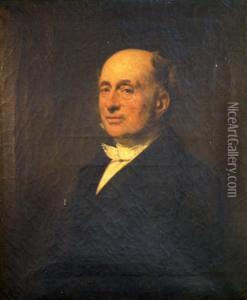 Portrait Of Rev. Charles Moore 
Rector Of Wyverton And Of Frampton Hall, Lincolnshire. 30 X 25in Oil Painting - Sir John Watson Gordon
