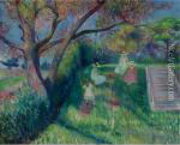 The Swing Oil Painting - William Glackens