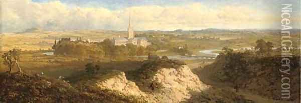 Sarum, near Salisbury Oil Painting - Edward H. Niemann
