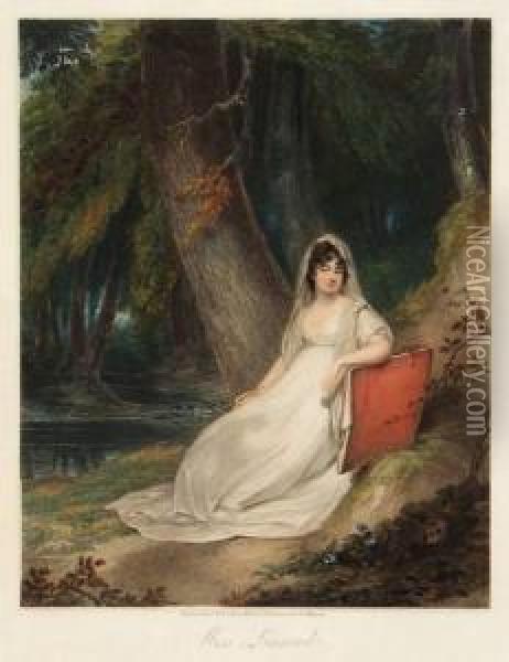Miss Linwood Oil Painting - Peltro William Tomkins
