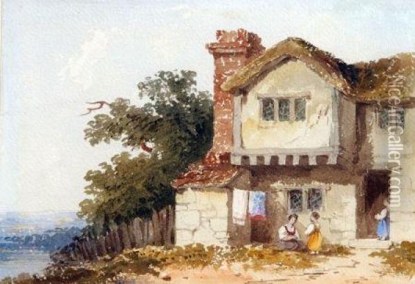 A Cottage In Suffolk Oil Painting - William Page