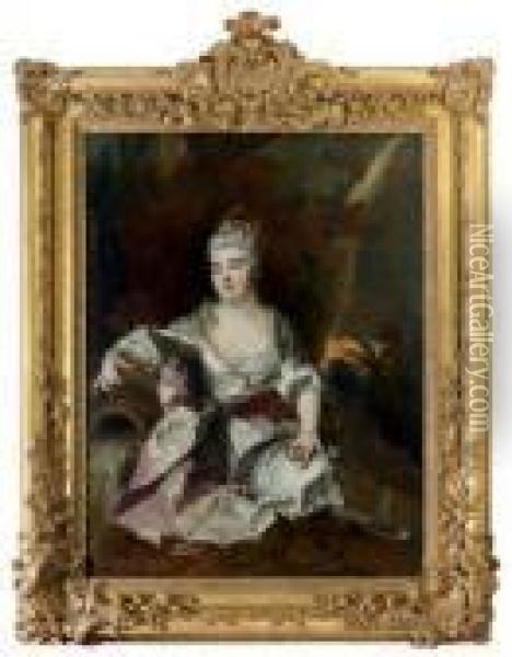 Portrait Presume De La Duchesse De Berry Oil Painting - Nicolas de Largillierre