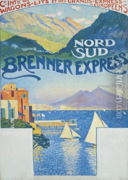 Nord-sud Brenner Express Titre 'nord Sud Brenner Express' Oil Painting - Theo van Rysselberghe