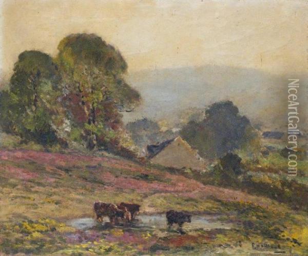 Vaches Au Paturage Oil Painting - Fernand Maillaud