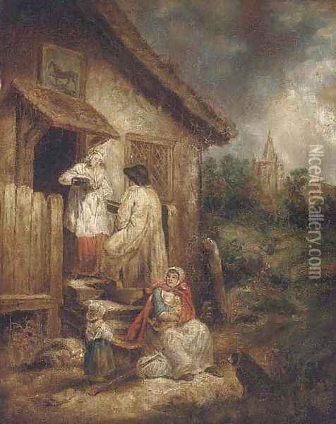 A charitable offering Oil Painting - George Morland