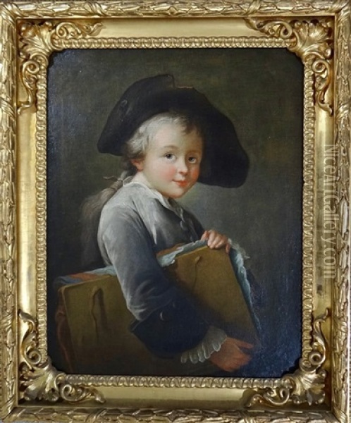 Portrait Of Horace Vernet's Father As A Young Boy Oil Painting - Francois Hubert Drouais