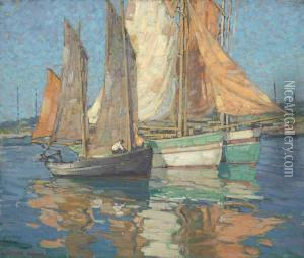 Breton Boats Oil Painting - Edgar Alwin Payne