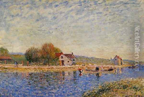 The Loing Canal Oil Painting - Alfred Sisley