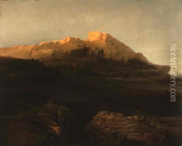 Agyptische Landschaft Mit Kamelkarawane Oil Painting - Jacob Jacobs