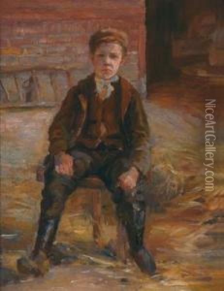 A Country Lad Oil Painting - Friedrich Stahl
