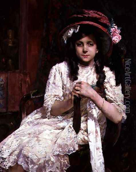 The Pink Hat, 1910 Oil Painting - Marie Anne Robiquet