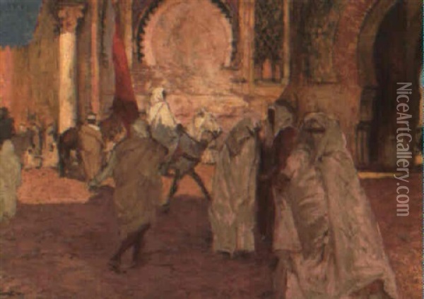 Bab Mansour, Meknes Oil Painting - Almery Lobel-Riche