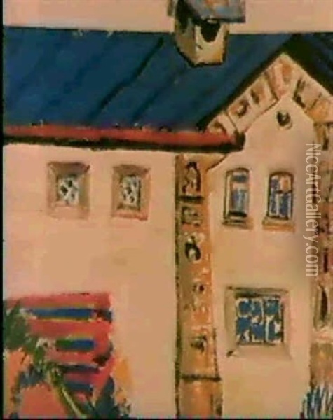 Engadiner Haus Mit Schornstein Oil Painting - Ernst Ludwig Kirchner