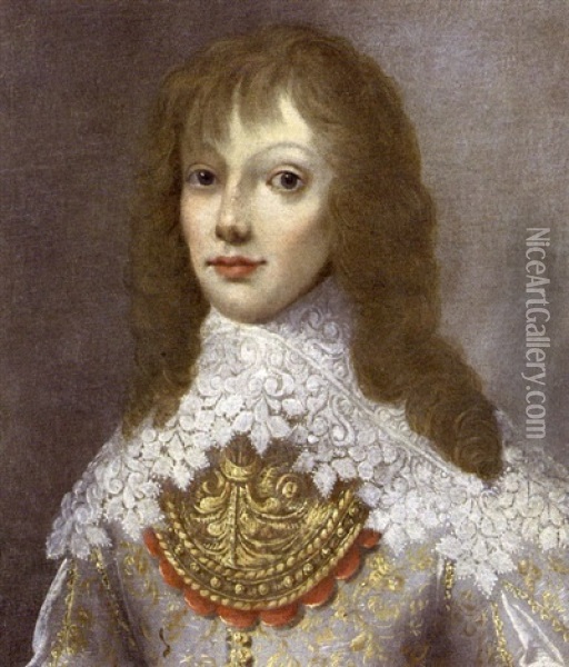 Portrait Of A Young Man (charles 3eme, Fils De Nicolas De Baignart Et Demoiselle Marie De Moncy?) Oil Painting - Philippe Lallemand