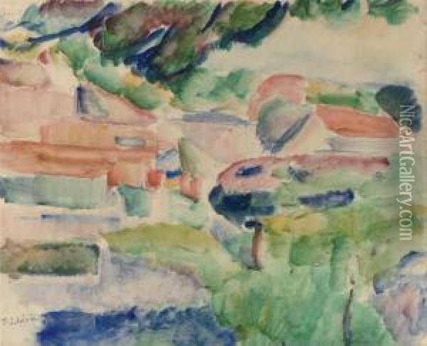 A Village In Summer Oil Painting - Ferdinand Schirren