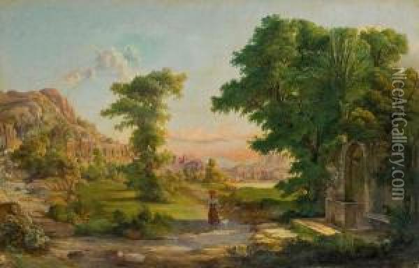 Romische Landschaft Bei Pisis Oil Painting - Karl I Marko