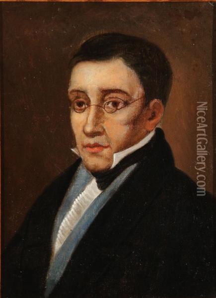 Portrait Of The Poet Aleksander Griboydov Oil Painting - Ivan Nikolaevich Kramskoi