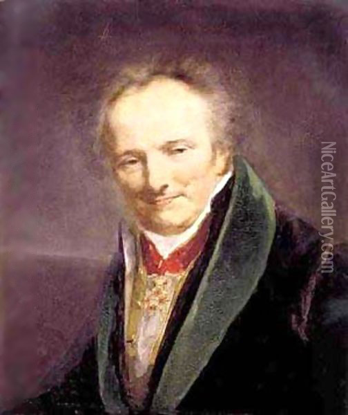 Portrait Of Baron Vivant Denon (1747-1825) Oil Painting - Pal Mihaltz
