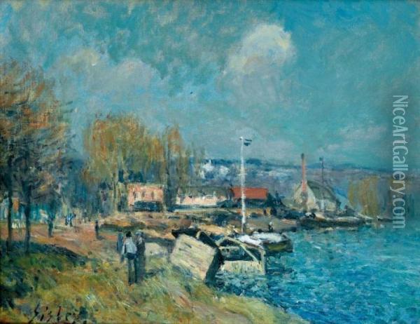 La Seine A Port-marly Oil Painting - Alfred Sisley