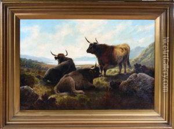 Highlanders Oil Painting - William Perring Hollyer