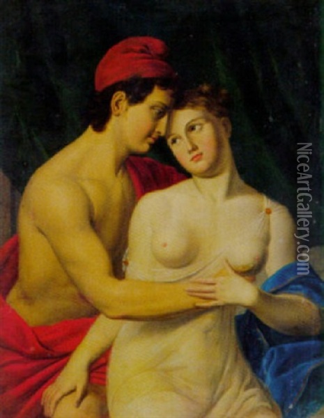 Junges Paar Oil Painting - Jacques-Louis David