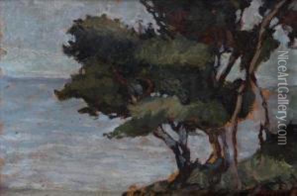 Alberi Sul Mare Oil Painting - Eugenio Olivari