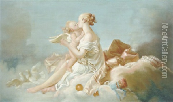 Venus Binding Cupid's Wings Oil Painting - Jean-Honore Fragonard