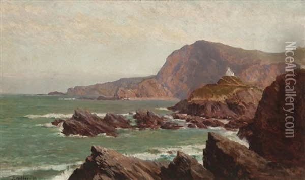 Coastal Scene Oil Painting - John Mather