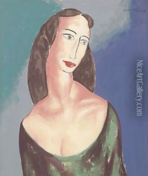 Portrait Of Janet Oil Painting - Alfred Henry Maurer