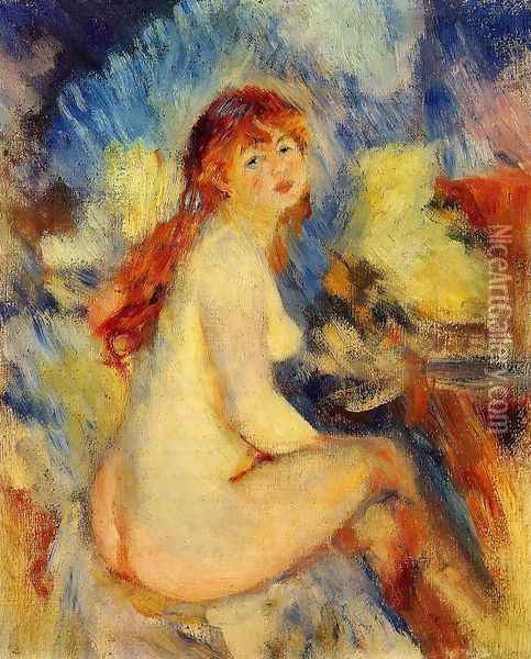Bust of a Nude Female Oil Painting - Pierre Auguste Renoir