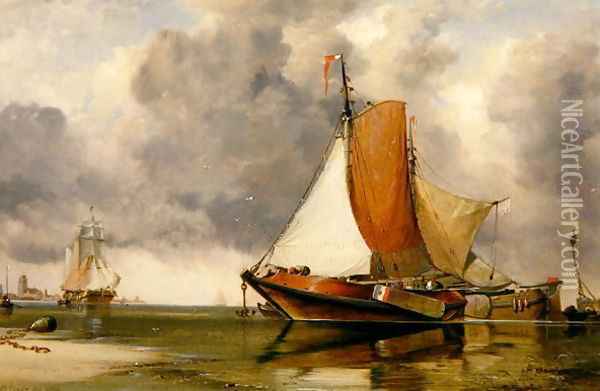 Dutch Barge, 1854 Oil Painting - Edward William Cooke