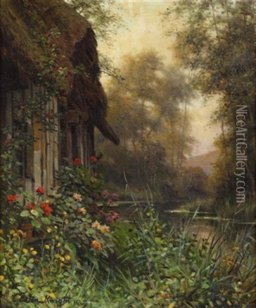 Riverbank Flowers Oil Painting - Louis Aston Knight