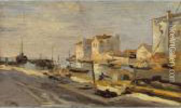 Canale A Chioggia Oil Painting - Guglielmo Ciardi