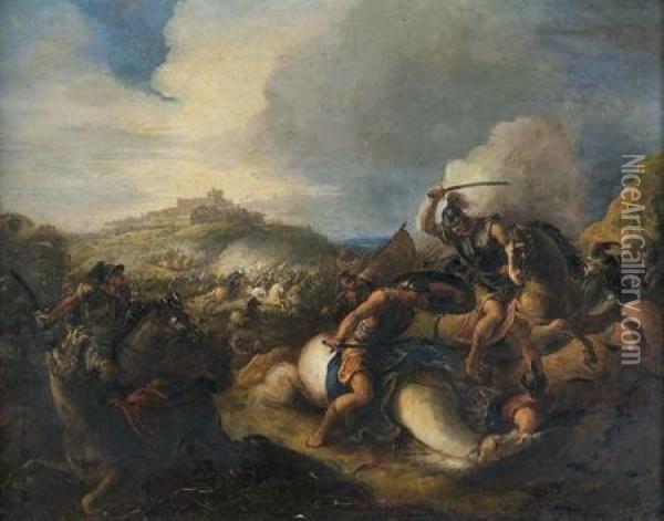 Choc De Cavalerie Oil Painting - Ignace Jacques Parrocel