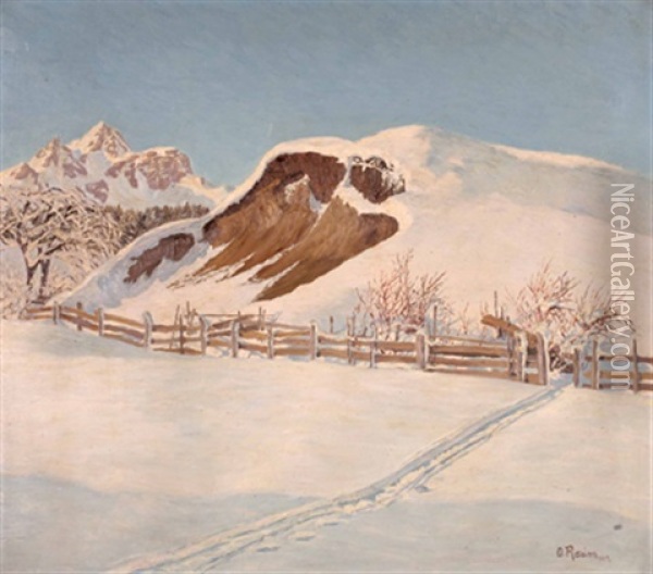 Winter Im Hochgebirge Oil Painting - Otto Rasim