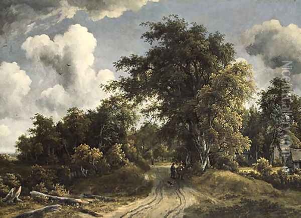 Woodland Road probably ca 1670 Oil Painting - Meindert Hobbema