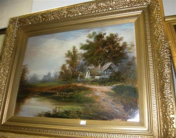 Breckland Landscape Oil Painting - Thomas William Earl