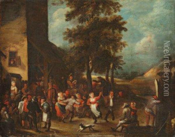La Danse Villageoise Oil Painting - David The Younger Teniers