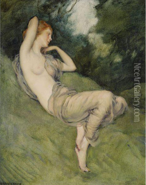 Nymph Of The Glen Oil Painting - Warren B. Davis