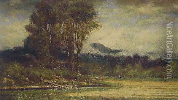 Landscape With Pond Oil Painting - George Inness